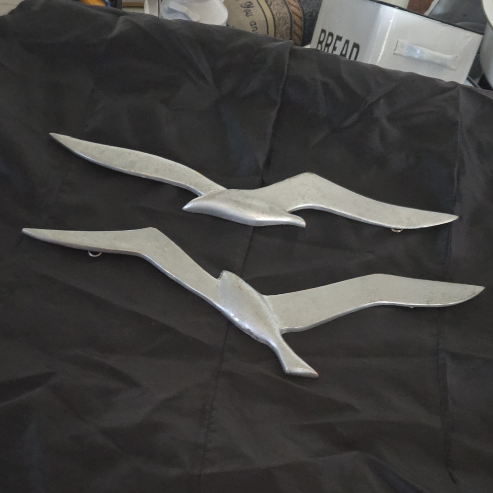 Vintage Silvee Bird Seagulls Flock Metal Wall Art